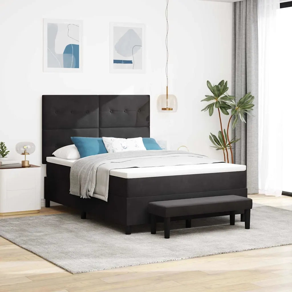 Letto a molle con testiera Nero 200 x 160 cm Velluto 3344524