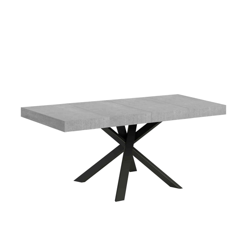 Tavolo allungabile 90x90/194 cm Clerk Premium - gambe Antracite - Cemento