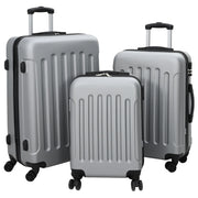 Set di valigie 3 pcs Bagaglio rigido Argento 20'' 24'' 28'' ABS
