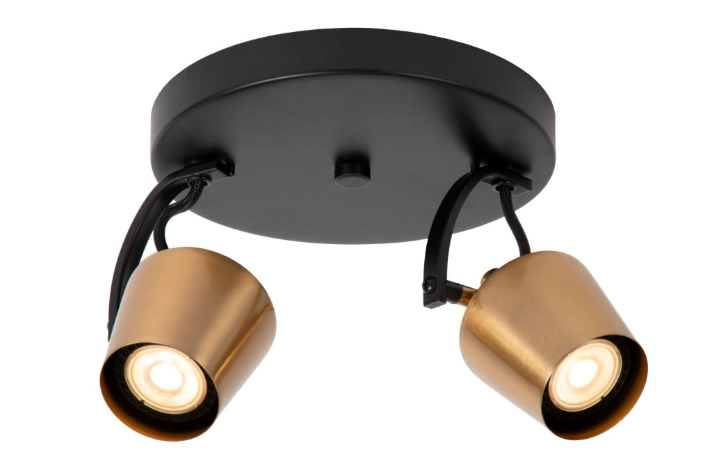 Faretto soffitto moderno EMILE 2xGU10 oro/nero Lucide