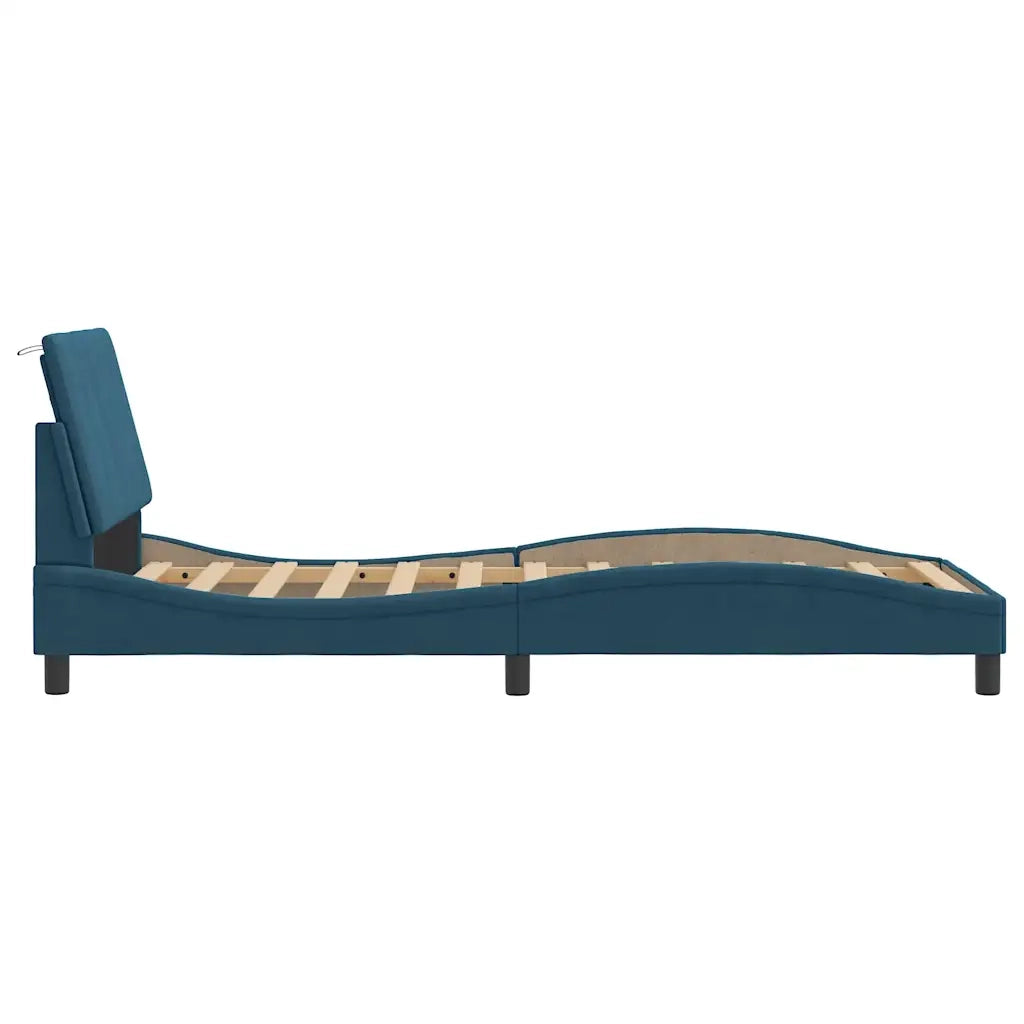 Giroletto senza Materasso Hanko Blu 90x200 cm in Velluto