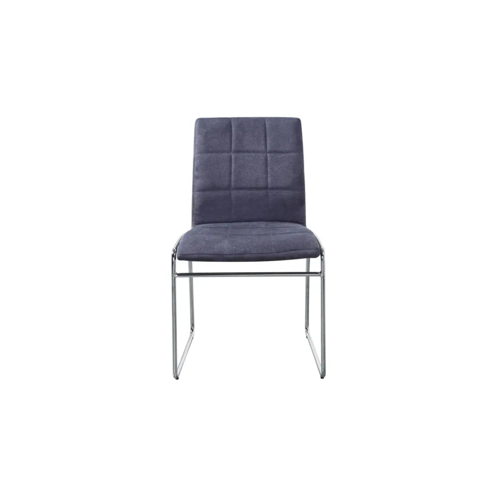Sedia TOBI design in cromo e tessuto colore grigio - Set di 2