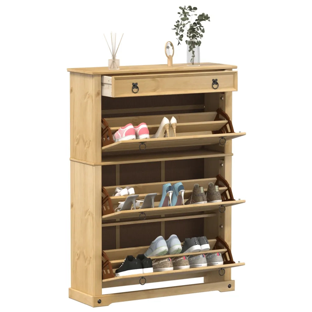 Scarpiera | Mobile per scarpe Corona 99x32x138 cm in Legno Massello di Pino