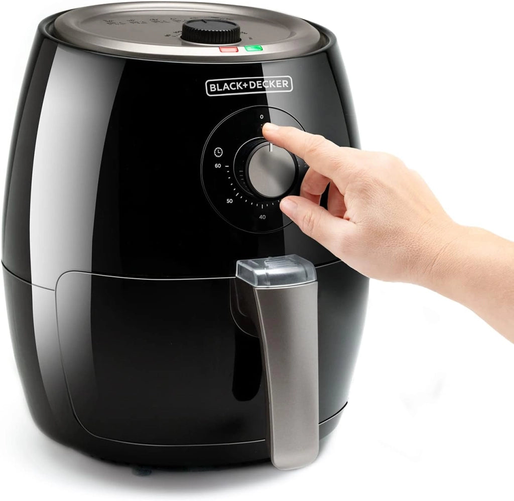 Black+decker bxaf2500e - friggitrice ad aria. senza olio. -99% di grassi. frigge, arrostisce, cuoce e riscalda. 2.5l. 1500w. timer 30min. 80ºc-200ºc. antiaderente. nero