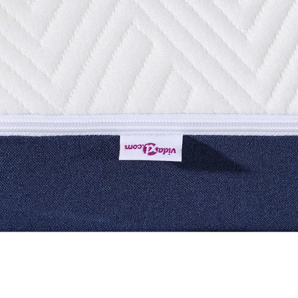 Materasso Bianco e Blu 140 x 200 cm Tessuto Jacquard