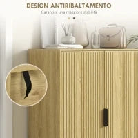 Scarpiera Salvaspazio per 15 Paia di Scarpe con 4 Ripiani Regolabili, 80x38x110cm, Rovere