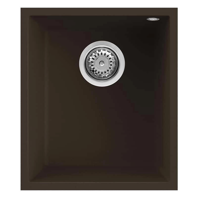 Lavello Elleci Incasso 1 vasca 38x44 Quadra 100 Sottotop Granitek Espresso Marrone LGQ10078BSO