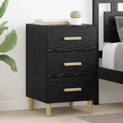 Armadio da Notte Rovere Nero 40 x 40 x 66 cm Legno multistrato