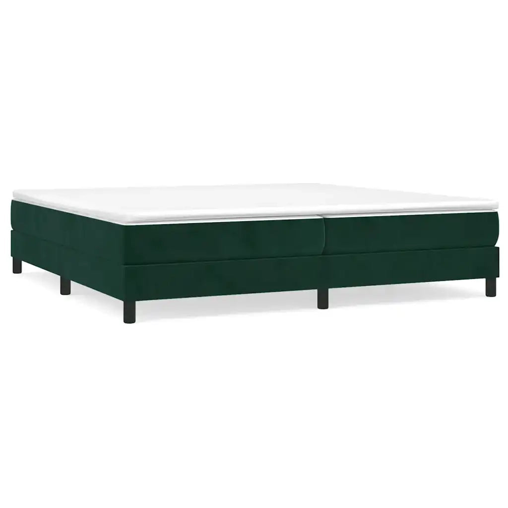 Giroletto a Molle con Materasso Verde Scuro 200x200 cm Velluto cod mxl 64450