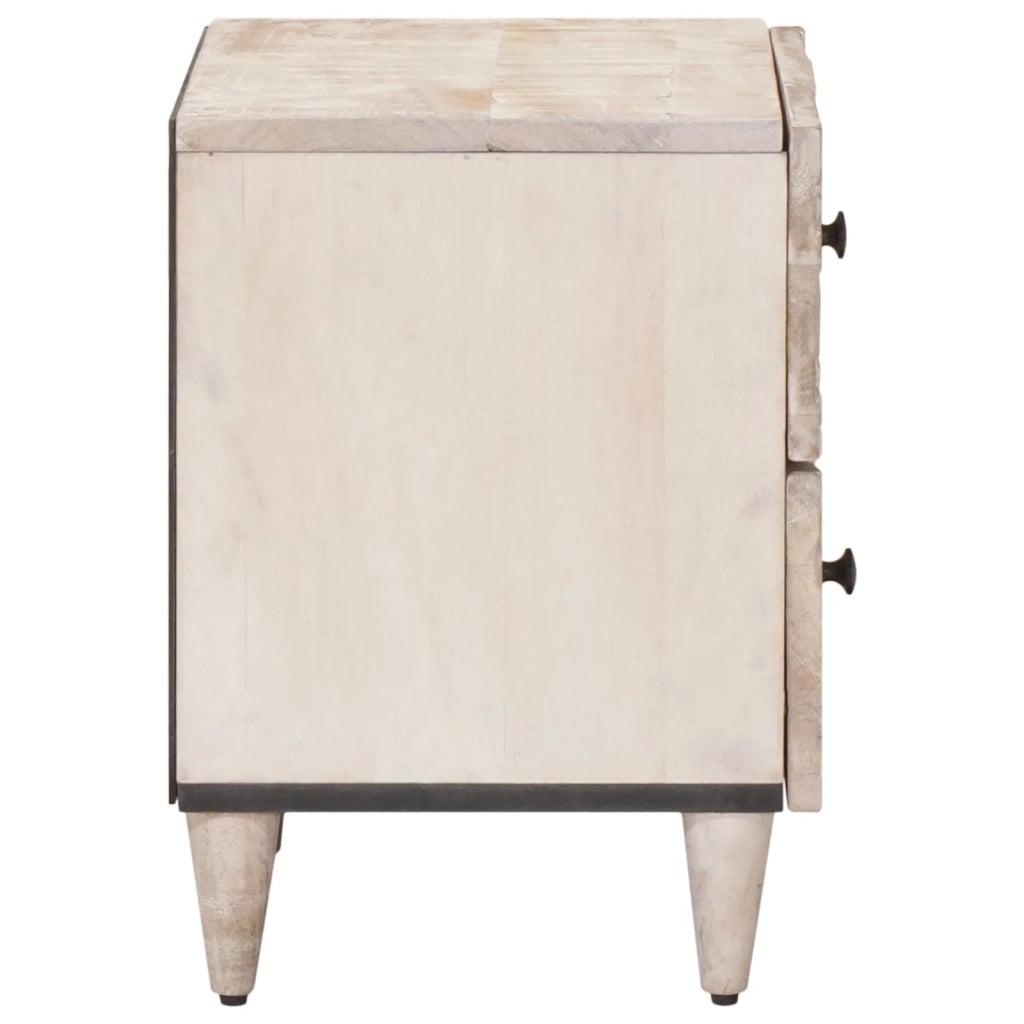 Comodino | Armadio da Notte | Mobiletto da notte con cassetto Bianco 40 x 33,5 x 46 cm