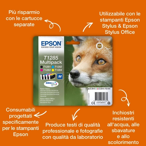 Epson Fox Inchiostro ciano singolo DURABrite Ultra Volpe T1282