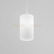 RAIKA V/G - VETRO SOFFIATO BIANCO OPALE CON DECORAZIONE COSTE VERTICALI D.15,3CM