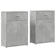 Credenze 2 pz | Madia | Buffet da pranzo | Armadio da pranzo Grigio Cemento 60x30x84 cm in Legno Multistrato
