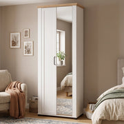 Armadio Camera da Letto Vittuone, Guardaroba 2 Ante Appendiabiti, 75x194.5h cm Bianco