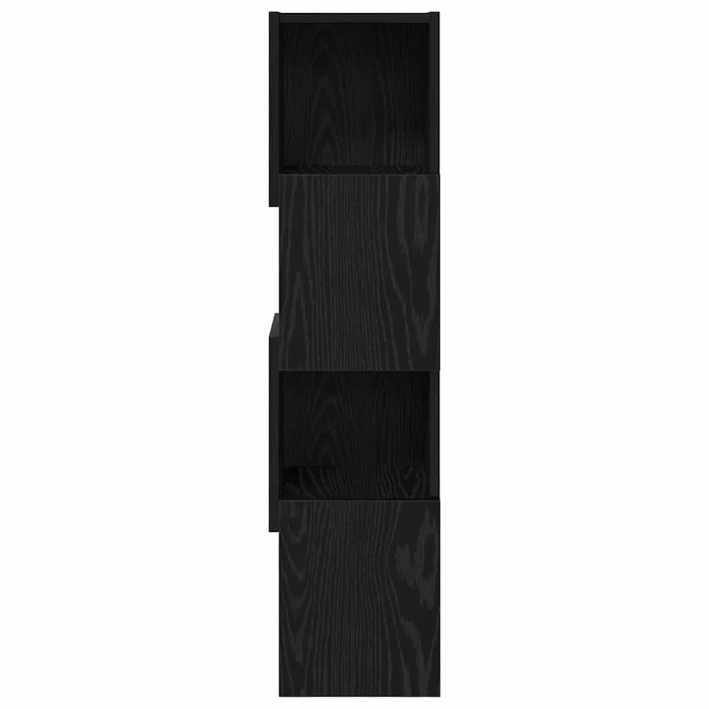 Mobile angolare 25,5x25x102cm Legno ingegnerizzato Rovere Nero 889806