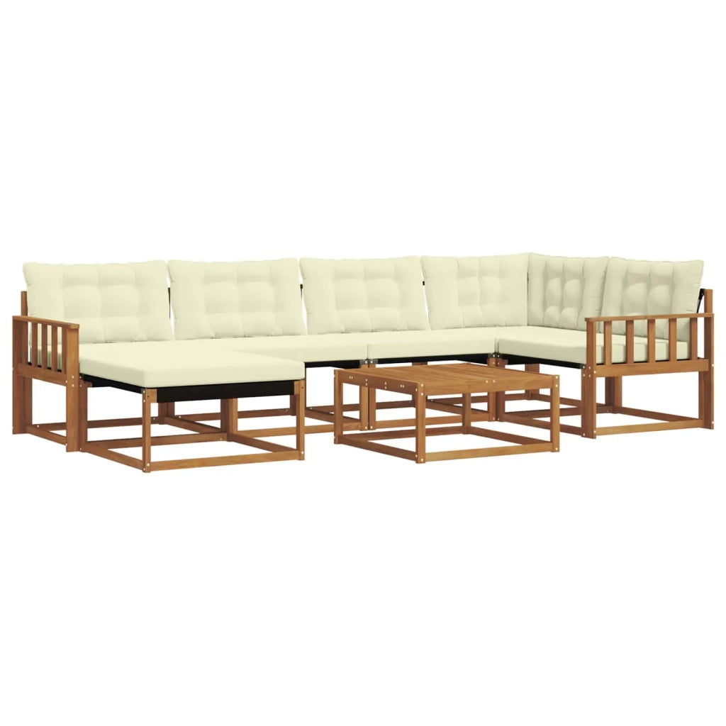 Set di divani da esterno con cuscino 19 pcs Naturale e Crema 3369645