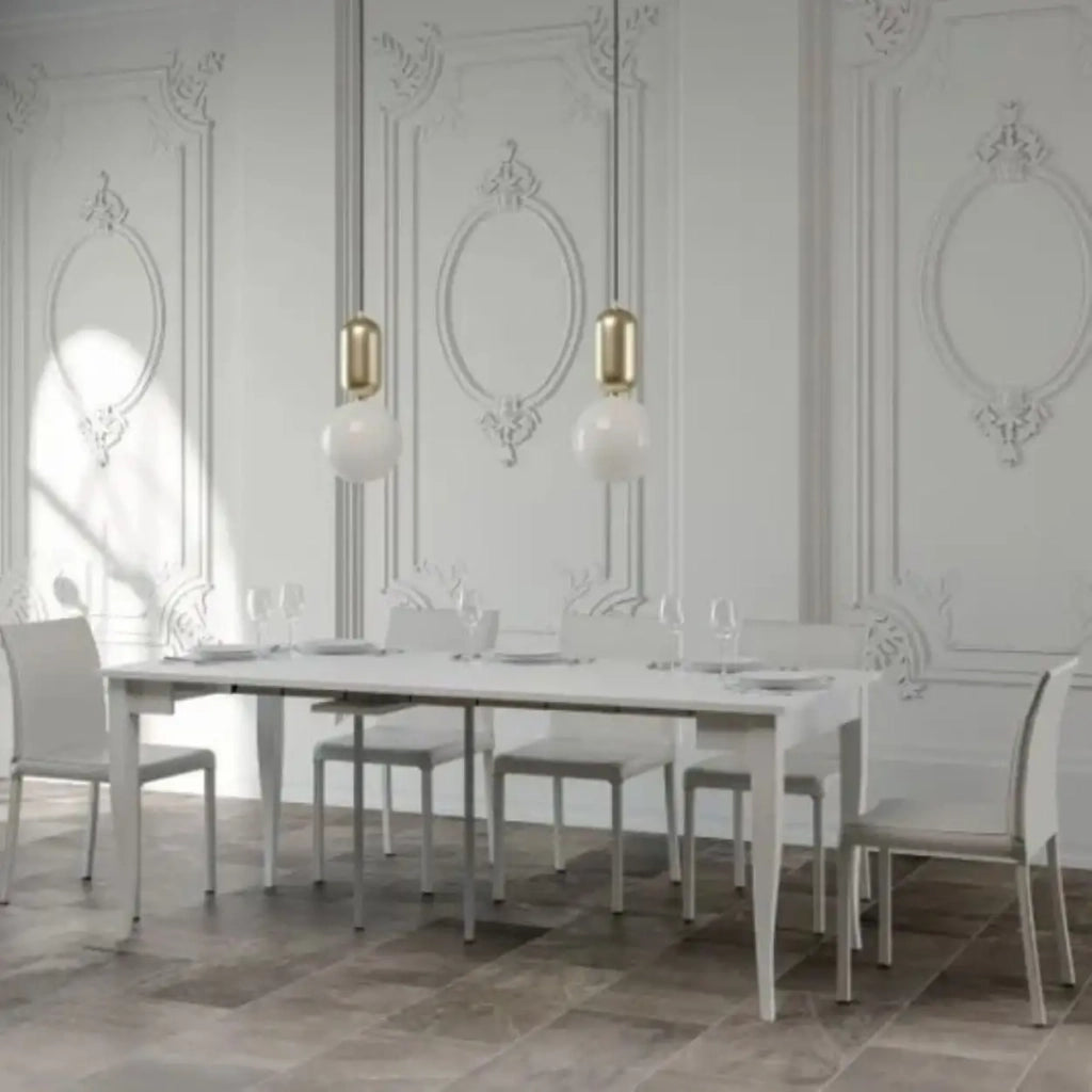 Consolle allungabile 90x48/308 cm Sciabola bianco frassino
