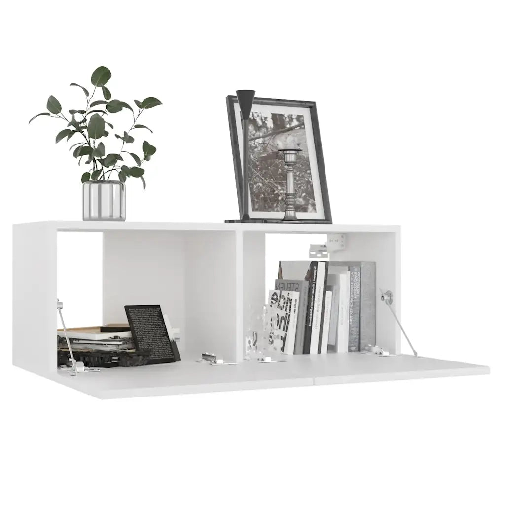 Mobile Porta TV Bianco 80x30x30 cm in Legno Multistrato 801472