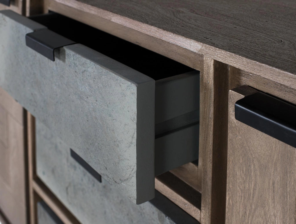 Credenza in legno di acacia e metallo 160 cm