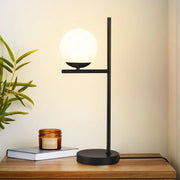 ZMH Lampada da tavolo vetro nero moderno E27 soggiorno per camera letto ufficio senza lampadina