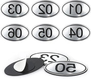 Set di numeri per tavolo a stampa da 100 pezzi - Materiale ABS argentato - Adesivo a doppia faccia - 1 a 100 - Decorazione per eventi