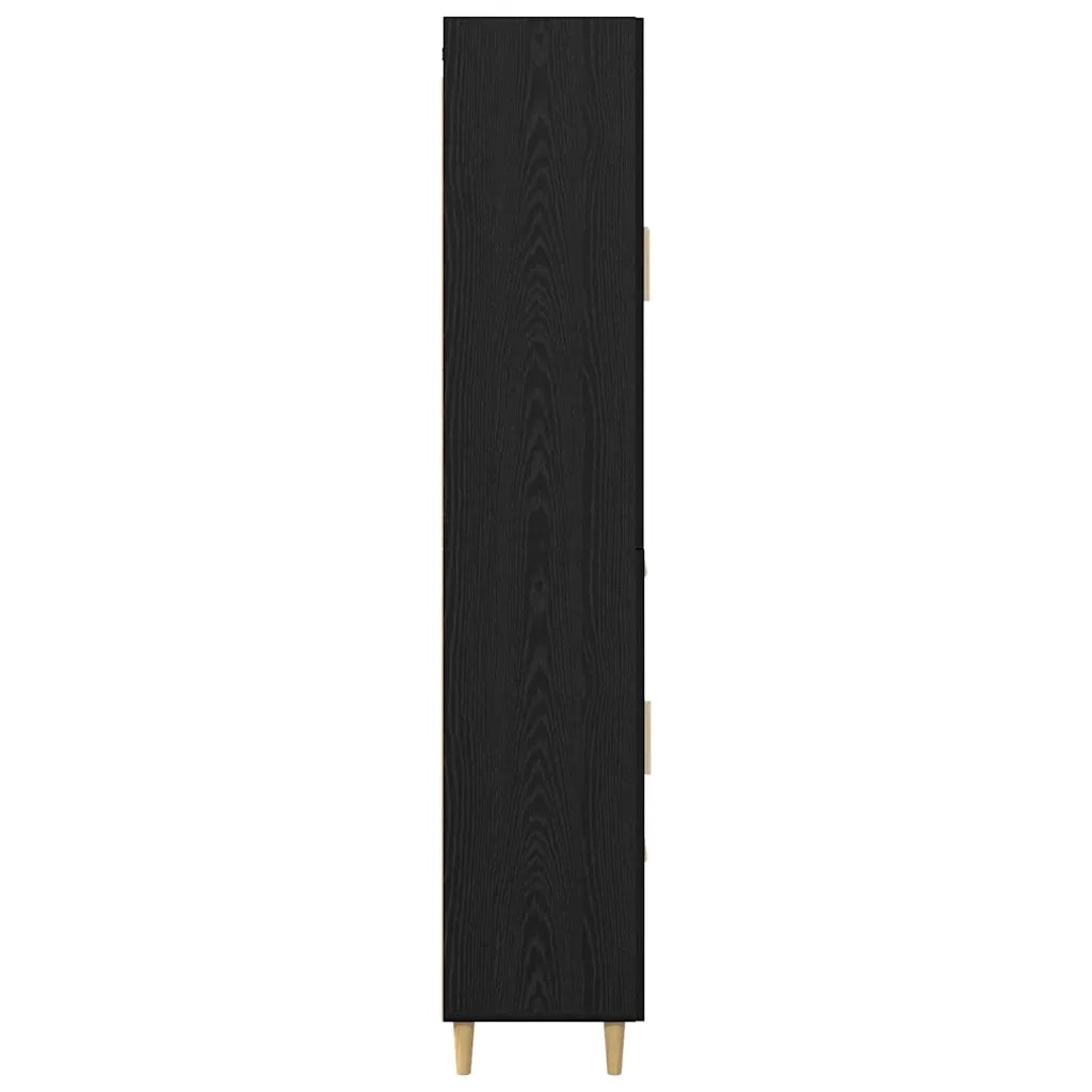 Credenza | Madia | Buffet da pranzo | Armadio da pranzo Rovere Nero 34,5 x 34 x 180 cm Legno multistrato