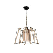 Lampadario a sospensione in metallo Nero e Corda 25x h55 cm EFFEZ