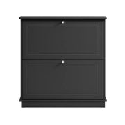 Scarpiera Slim con 2 ante e 2 ripiani Salvaspazio Nero 76x18x79cm FSR99-SCH