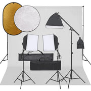 Kit per studio fotografico con illuminazione fondale e riflettore nero 02_0042445