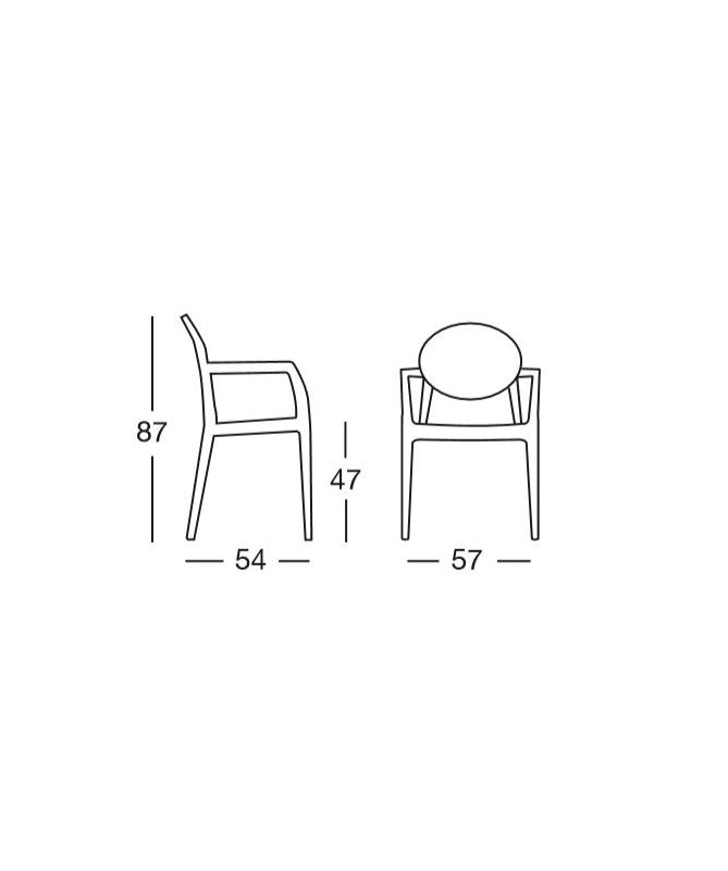 Poltrona Igloo- set da 4 -policarbonato Made in Italy SCAB DESIGN - Bianco 310