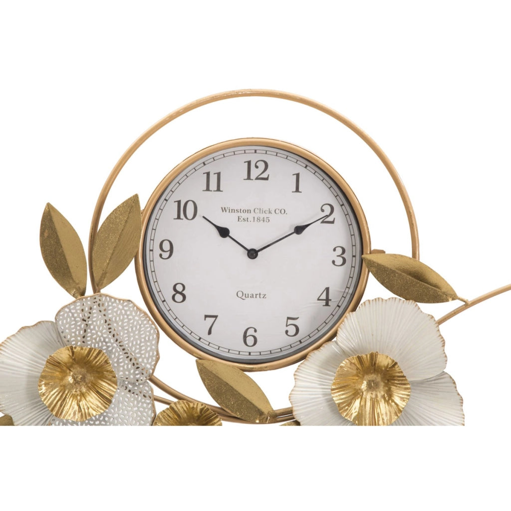 Orologio da Parete VKH282, Oro, Metallo, 92,5x8x45,5 cm
