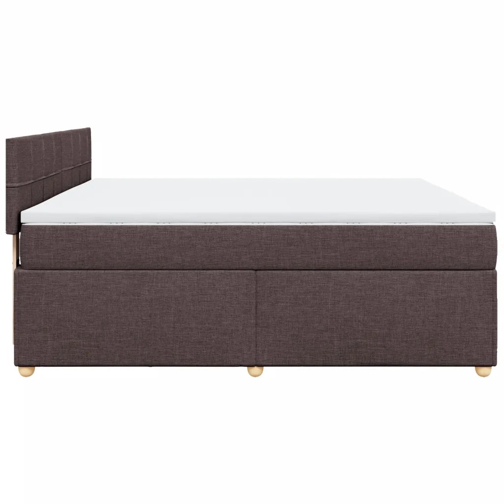 vidaXL Giroletto a Molle con Materasso Marrone Scuro 180x200cm Tessuto