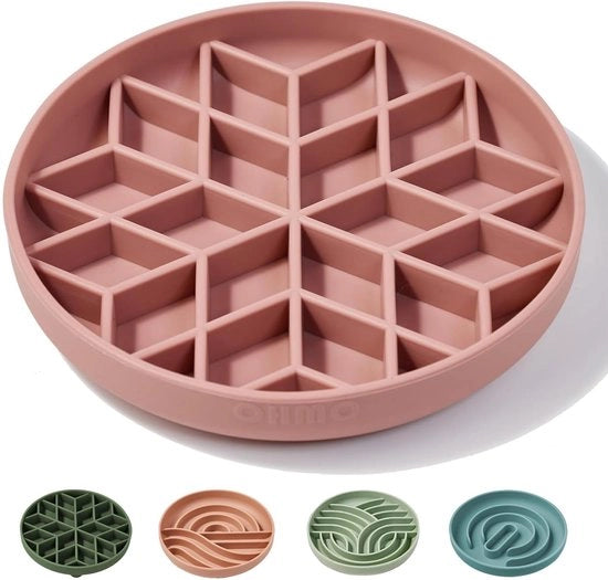 Anti-Gulping per Cani, Prevenzione della Disidratazione, Antiscivolo, Materiale Ecologico in Silicone, Forma a Reticolo (Corallo)