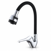 Rubinetto Cucina Doccetta 2 Getti Tubo Girevole Flessibile Silicone  Nero