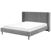 Letto matrimoniale 180 x 200 cm Rete a doghe in velluto grigio