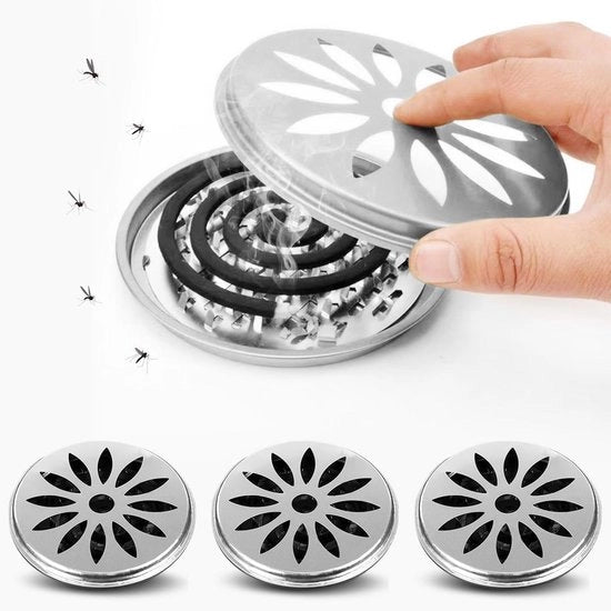 Set di 4 Ospiti per Spirale - Spirale con Coperchio - Spirale repellente per Insetti per uso Casa e Viaggio - Campeggio - Uso all'aperto