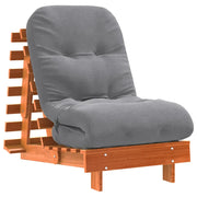 Divano letto | Sof¨¤ letto | Letto singolo Futon con Materasso Marrone Cera 60x206x11cm Pino