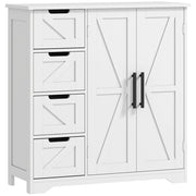 Mobile Bagno con 4 Cassetti e Anta ¨C zephmum ¨C Bianco 81.2x30x83.8 cm