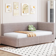 Divano letto 90x200 cm con 2 cassetti; rete a doghe; velluto grigio