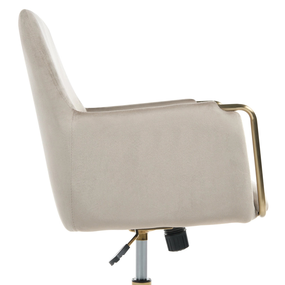 Sedia direzionale da ufficio Imbottitura spessa beige Regolazione dell'altezza del sedile Imbottitura girevole