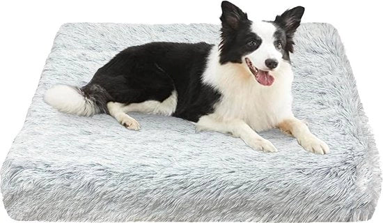 Mantello per Cani - Materasso per Cani con Piuma - Piuma Lunga e Zoppa - Schiuma di Supporto - Lavabile - Tende da Interno Rimovibili - Multifunzionale - Antiscivolo