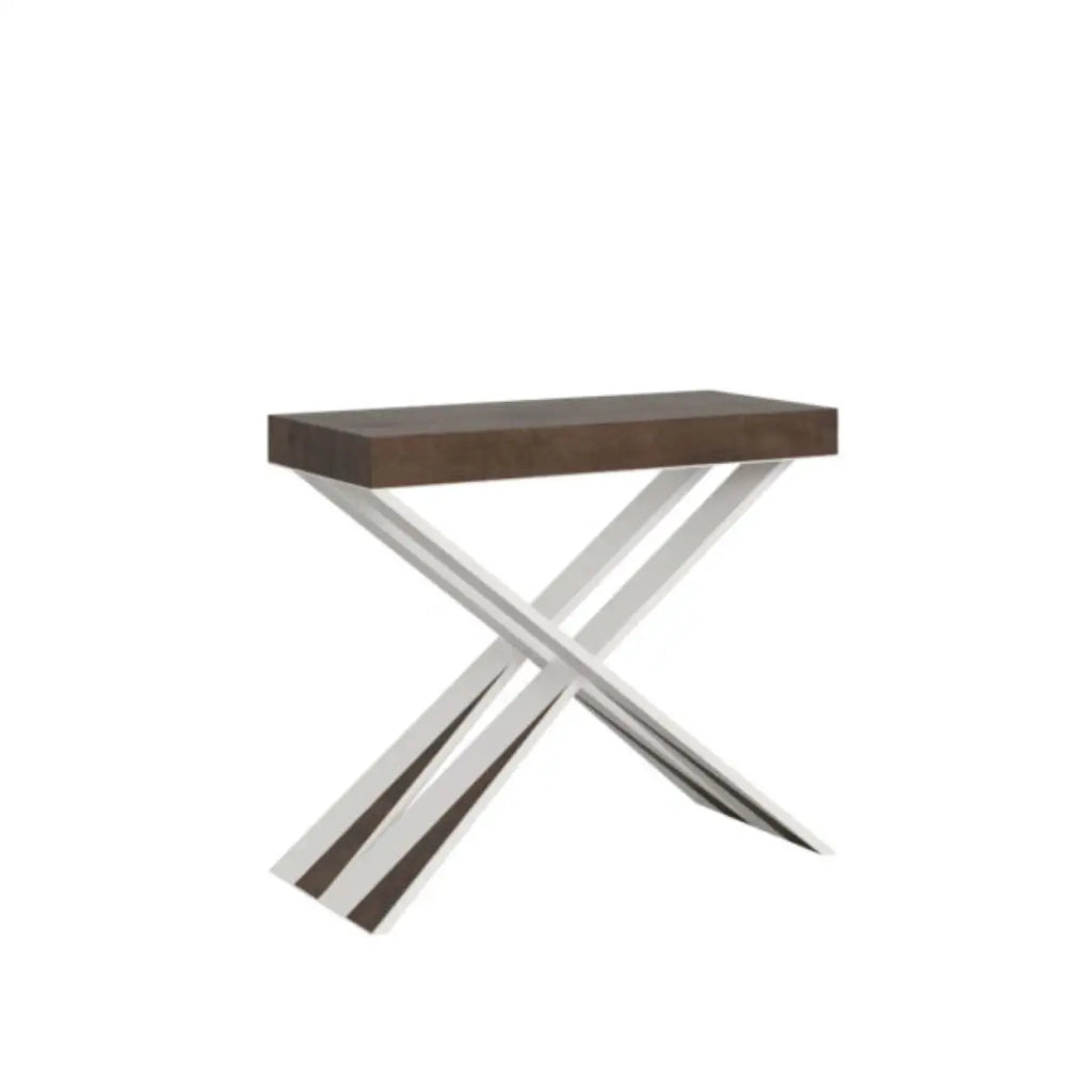 Consolle allungabile 90x40/300 cm Diago noce gambe bianche