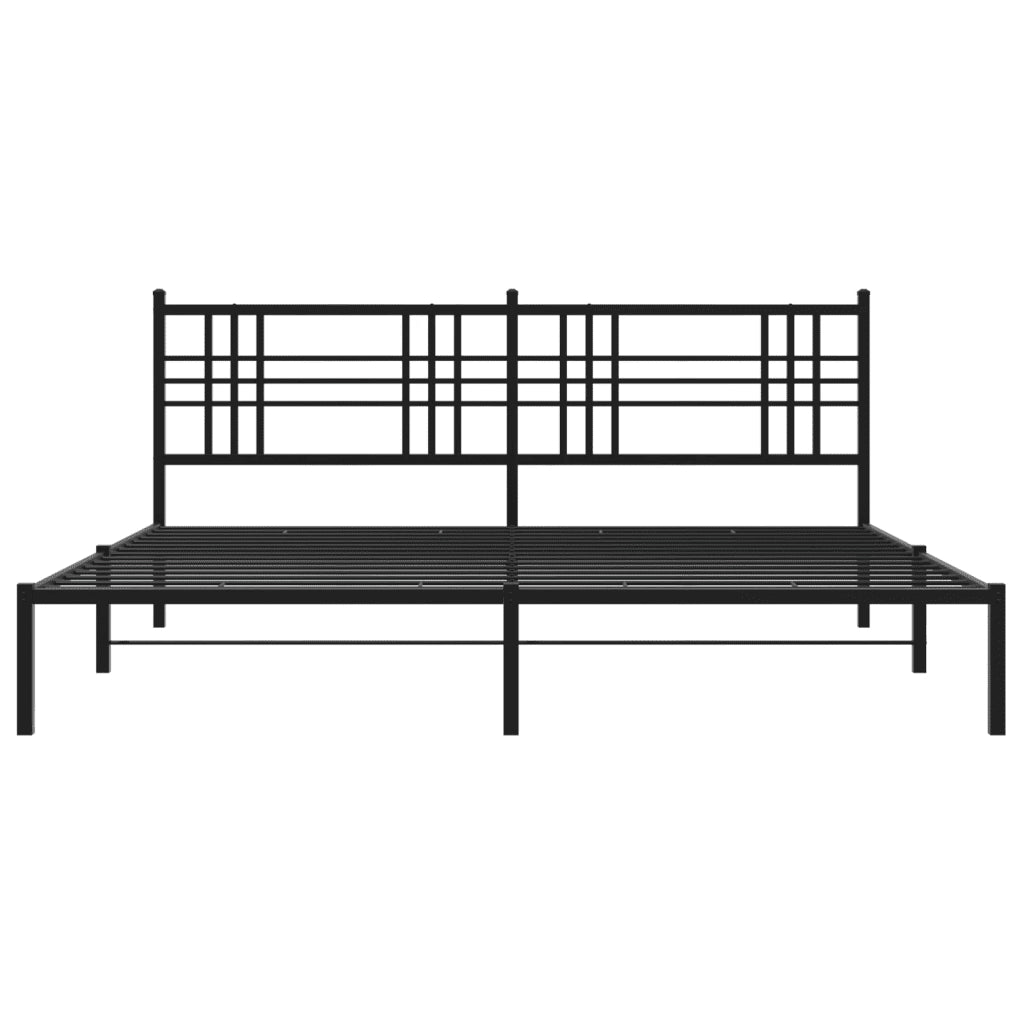 Giroletto con Testiera in Metallo Nero 183x213 cm 376329