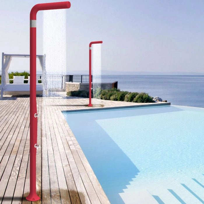 Doccia da giardino e per interno FUNNY YANG in polietilene, con lavapiedi - Doccia Da Giardino E Per Interno Funny Yang In Polietilene, Con Lavapiedi Colore Bianco