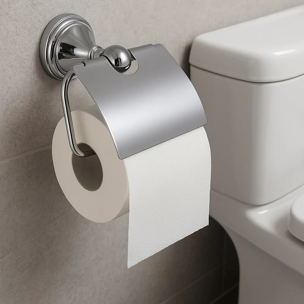 Set Accessori Bagno 6 Pezzi Cromato Vetro Satinato Completo Arredo Bagno 52919