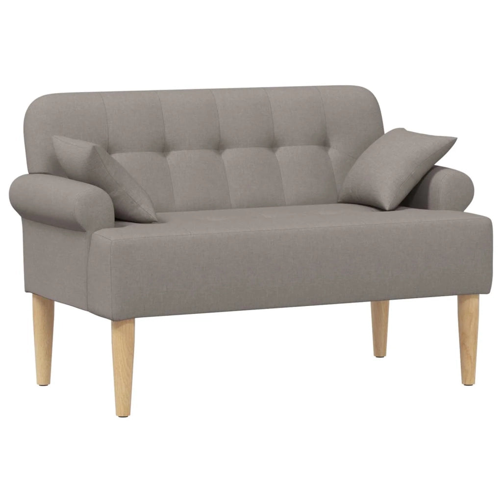Loveseat con bottoni imbottiti Tortora 120 x 65 x 79 cm Tessuto 42041815