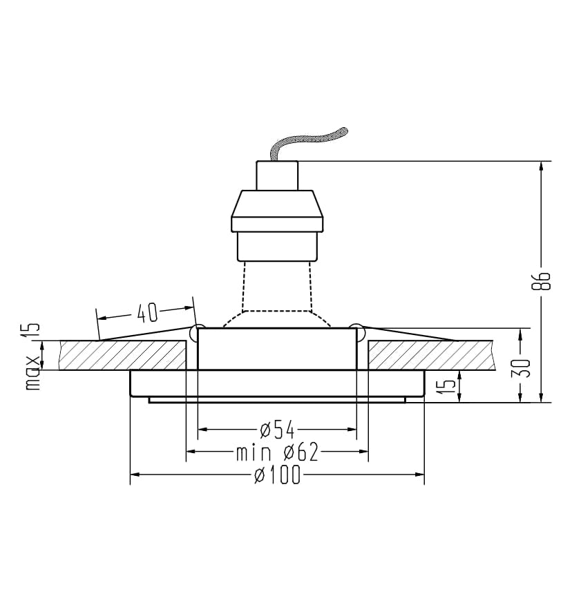 Spot incasso Candellux SK-94 cromo LED 6500K + GU10