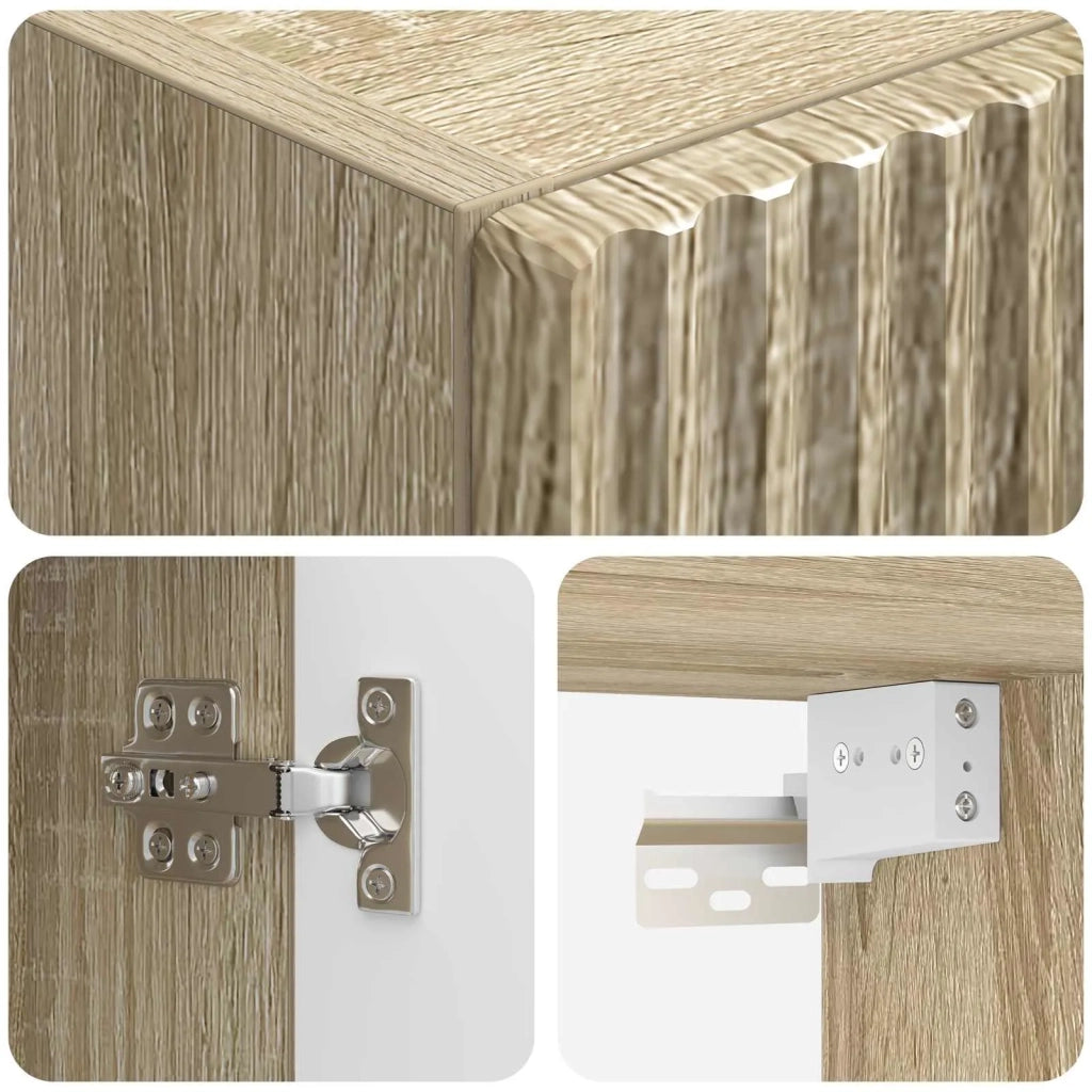 Mobiletto da Bagno a Muro Rovere Sonoma 33 x 34,5 x 60 cm 890534