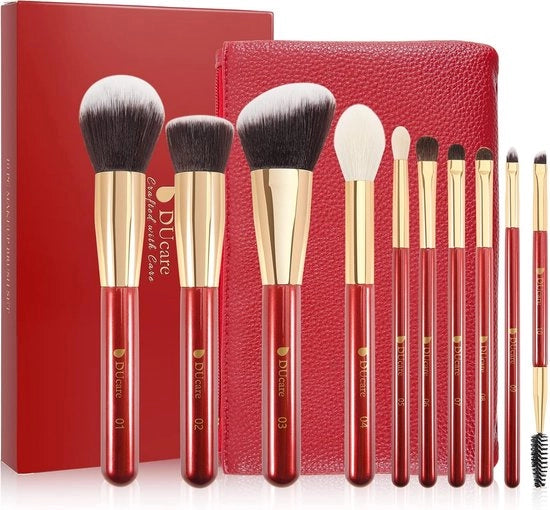 Set di pennelli per trucco professionale, pennelli di alta qualità sintetiche, per polvere, crema liquida, viso, ombretto, pennello cosmetico 10