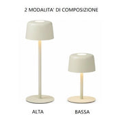 LAMPADA DA TAVOLO RICARICABILE SALVIA 2W 2700K 144LM IP44 1+1 ZAFFERANO AILATI